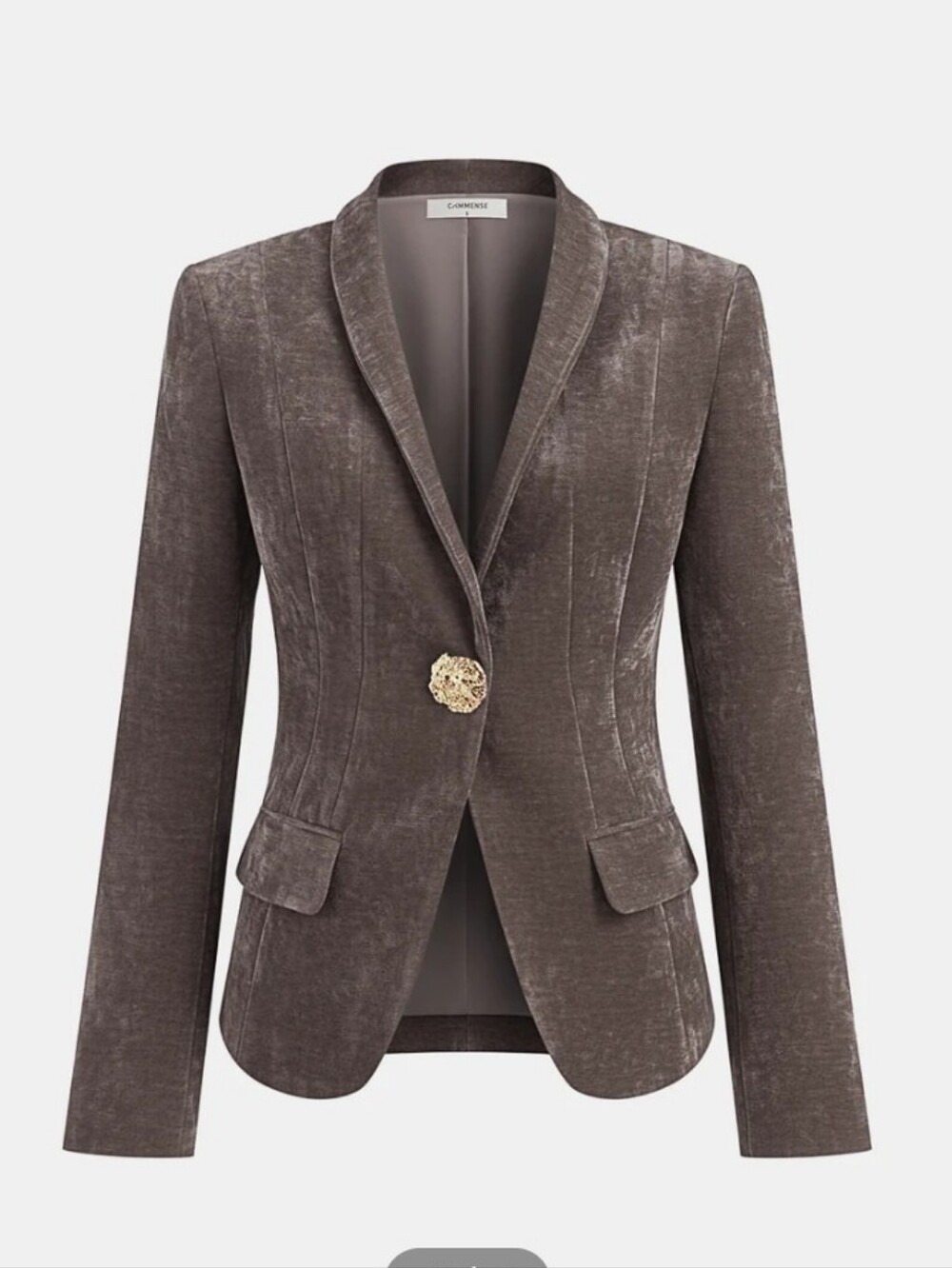 Commense Velvet Metal Button Blazer Size XS New Without Tags